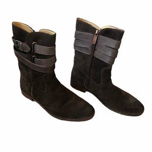 BUSSOLA brown suede leather boots sevilla 7.5 / EU 38